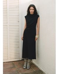 Mango - A-Line Dress With Draped Waist - Lyst