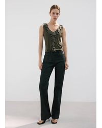 Mango - Ruffled V-Neck Top - Lyst