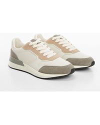 Mango - Leather Mixed Sneakers - Lyst