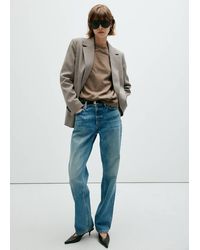 Mango - Double-Breasted Micro-Houndstooth Jacket - Lyst