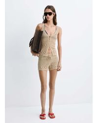 Mango - Crochet Buttoned Gilet - Lyst