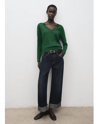 Mango - V-Neck Knit Sweater - Lyst