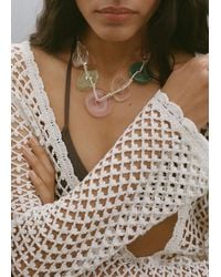 Mango - Contrasting Pendant Necklace - Lyst