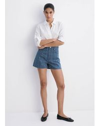 Mango - High-Rise Denim Shorts - Lyst