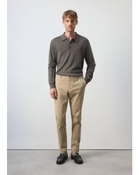 Mango - Barna Slim-Fit Twill Chino Trousers - Lyst