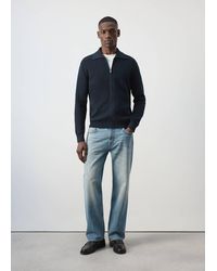 Mango - 100% Cotton Zip-Up Cardigan - Lyst