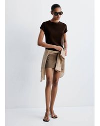 Mango - Short Check Skirt - Lyst