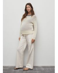 Mango - Cotton Trousers With Adjustable Drawstring Off - Lyst
