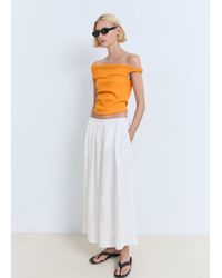Mango - Asymmetrical Strapless Top - Lyst