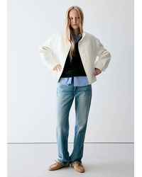 Mango - Jacket With Stand Collar And Buttons - Lyst