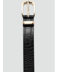 Mango - Croco Faux-Leather Belt - Lyst