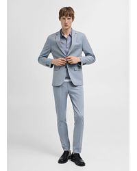 Mango - Stretch Fabric Super Slim-fit Suit Trousers Sky - Lyst