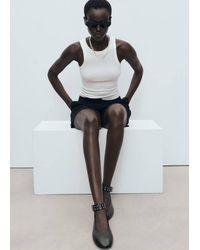 Mango - Ballet Flats With Eyelet Strap - Lyst