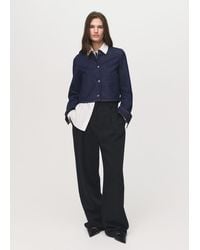 Mango - Giubbotto Denim Crop Blu - Lyst