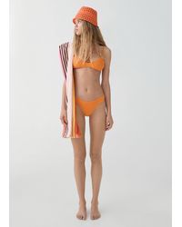 Mango - Textured Bikini Top - Lyst