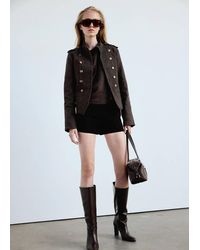 Mango - Denim Jacket With Band Collar - Lyst