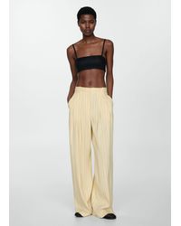 Mango - Striped Linen-blend Trousers Pastel - Lyst
