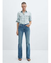 Mango - High-waist Flared Jeans Light Vintage - Lyst