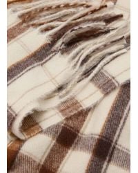 Mango - Check Scarf With Fringed Ends - Lyst