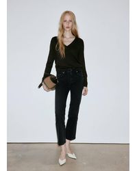 Mango - Sienna Flared Cropped Jeans - Lyst