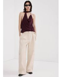 Mango - Draped Neck Scarf Top - Lyst