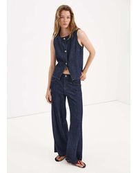 Mango - Buttoned Denim Gilet - Lyst