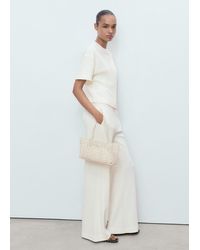 Mango - Straight-Fit Cotton Trousers - Lyst