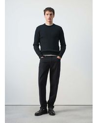 Mango - 100% Cotton Cable Knit Sweater - Lyst
