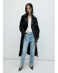Mango - Long Double-Breasted Trench Coat - Lyst