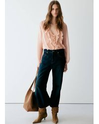 Mango - Ruffled Lyocell Blouse - Lyst