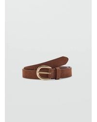 Mango - Suede Leather Belt - Lyst