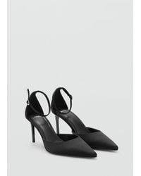 Mango - Satin Court Shoes With Ankle Straps - Lyst