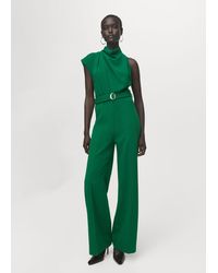 Mango - Asymmetrical Long Jumpsuit With Belt Apple - Lyst