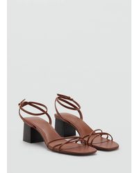 Mango - Heeled Sandals With Straps - Lyst