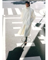 Mango - Oversized Funnel Neck Trench With Belt - Lyst