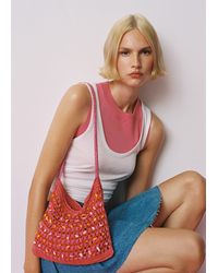 Mango - Crochet Bag With Shell Detail - Lyst