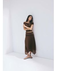 Mango - Asymmetric Chiffon Skirt - Lyst
