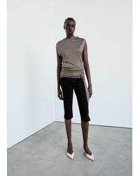 Mango - Belted Knitted Waistcoat - Lyst