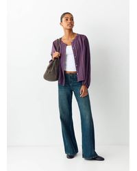 MANGO TEEN - Cotton Striped Blouse With Ruched Detail - Lyst