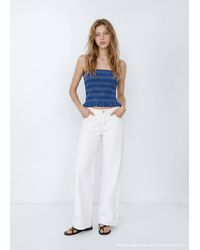 MANGO TEEN - Smocked Top With Embroidered Details - Lyst
