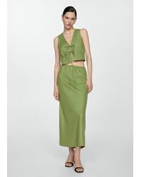 Mango - Long Skirt With Adjustable Bow Pastel - Lyst