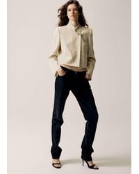 Mango - Jacquard Blazer With Button Closure - Lyst