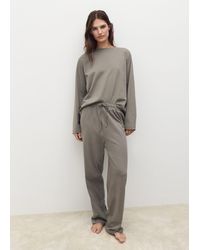 Mango - Zweiteiliger Pyjama Aus Einfarbiger Baumwolle - Lyst