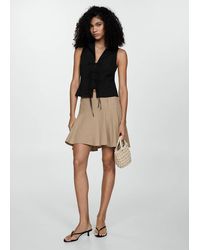 Mango - Sleeveless Blouse With Bows - Lyst