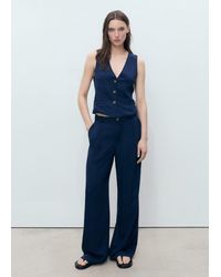 Mango - Denim-Effect Lyocell Waistcoat - Lyst