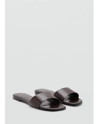 Mango - Flat Leather Sandal - Lyst