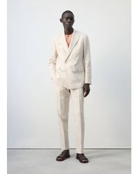 Mango - Amalfi 100% Linen Slim-Fit Double-Breasted Suit Jacket - Lyst