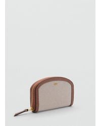 Mango - Contrasting Canvas Oval Wallet - Lyst