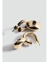 Mango - Créoles Combinées Or - Lyst