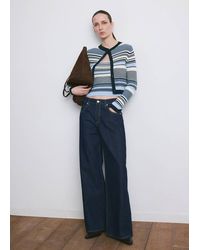 Mango - Stripped Knit Cardigan - Lyst